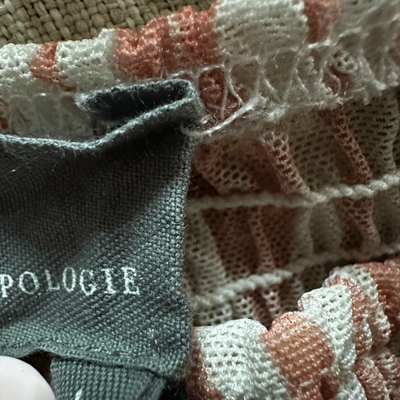 Anthropologie Pink and Black Smocked Crop Blouse - Picture 8 of 10